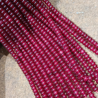 8mm rouge rubis Quartz pierre lisse Rondelle perles en gros perles de pierres précieuses pour la fabrication de bijoux au meilleur prix d'usine en gros
