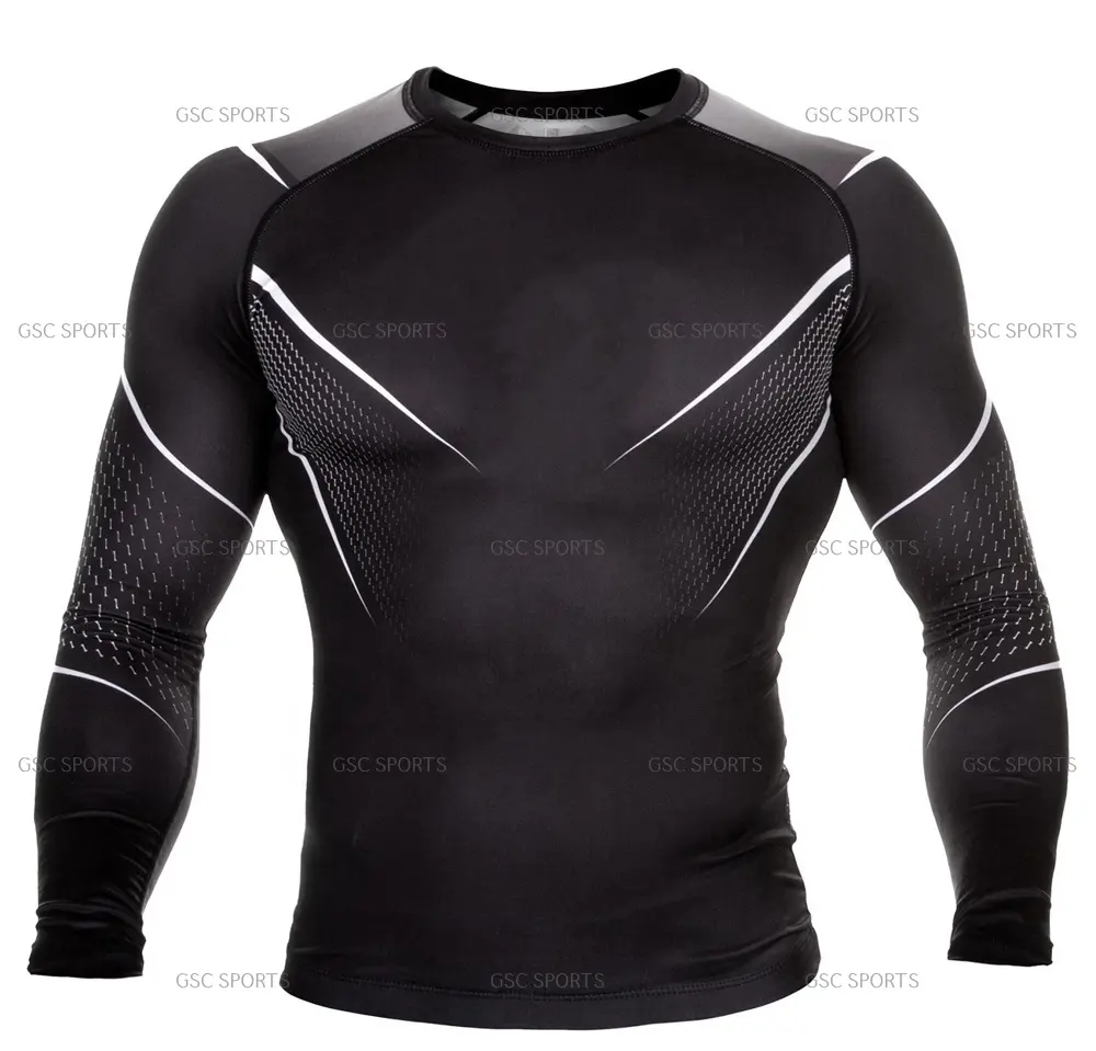 BJJ / MMA Men's Heavy Design with High quality Rash Guard MMA BJJ compression wears with custom designs and logos on wholesale