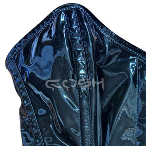 Shiny Vinyl Black PVC High Compression Firm Control Plus Size Waist Slimming Club Wear <b>Corsets</b> - Product Image 6