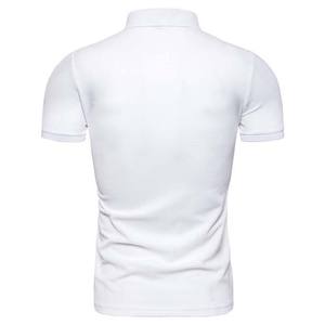 Polo de Manga Corta para Hombre, Cuello Medio Cierre, Tejido de Punto, Verano, 100% Algodón, Blanco, Corte Clásico, Camisetas Polo para Hombre 2025 - Product Image 2