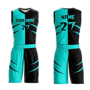 Ensemble de shorts en jersey de basket-ball de haute qualité Nouveau design respirant à séchage rapide avec sublimation du nom et du numéro de l'équipe - Product Image 1