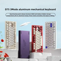 Clavier mécanique Weikav D75, clavier sans fil tri-mode, RGB personnalisé, clavier en alliage d'aluminium à démontage rapide et interchangeable à chaud