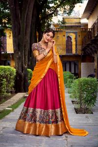 Dernière tendance imprimée Aastha Silk With Zari Weaving Work Lehenga Choli Fabricant et fournisseur de Surat au prix de gros - Product Image 2