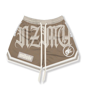 Custom Gradient Dyeing Raw Hem Denim <b>Shorts</b> <b>Men</b> <b>Baggy</b> Design skulls and printed Made Pakistan Size 6XL Fitness/Casual Mesh - Product Image 4