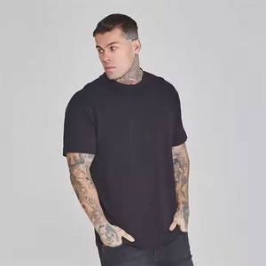 Camiseta de gran tamaño ecológica de 100% algodón para hombre, ajustada, con hombros caídos, Calle/informal, peso pesado, patrón liso en blanco - Product Image 4