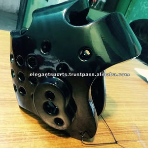 เทควันโดที่มีคุณภาพสูงสีดำสีแดงและสีฟ้าจุ่มโฟมป้องกันศีรษะเคลือบหนัง PU สำหรับผู้ชายป้องกันศีรษะด้วยกีฬาที่สง่างาม - Product Image 6