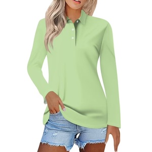 Ropa de mujer, polos de golf de manga larga, polos ligeros de secado rápido que absorben la humedad, polos atléticos de tenis para mujer - Product Image 6