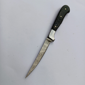 Couteau à désosser damassé fait à la main avec manche en bois couteau de chef de cuisine tranchant avec gaine en cuir - Product Image 5