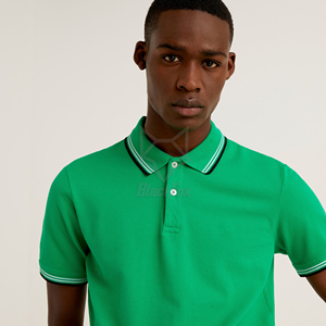 Camisa Polo Oxford de Algodón Verde para Hombre, Manga Corta, Transpirable, Color Sólido, Diseño con Logotipo Frontal, Corte Regular - Product Image 6