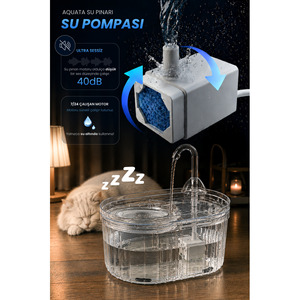 Fontaine à eau automatique pour chat 2,3 L, ultra silencieuse, en plastique, avec filtre et connexion USB - Product Image 5