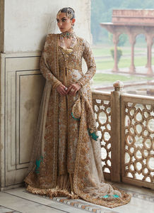 Robes de mariée pakistanaises faites à la main, style classique, longueur au sol, avec décorations de cristaux et de perles, 100% soie, silhouette en A - Product Image 2