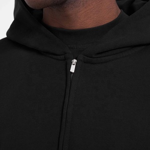 Wholesale oem high quality zip up <b>hoodie</b> <b>oversized</b> blank <b>black</b> hoodies fleece heavyweight men's boxy custom zip up <b>hoodie</b> - Product Image 5