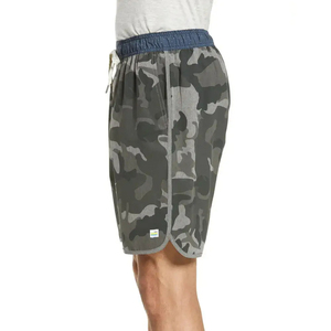 Shorts décontractés pour hommes, style urbain, couleur unie, respirants, taille élastique, séchage rapide, 100% coton, service OEM, fournisseur en gros - Product Image 3