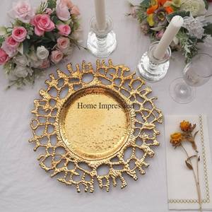 Dernier modèle arrivée Luxueux qualité moderne créatif Art Designer plaque de chargeur plaqué or de haute qualité pour les mariages et les fêtes - Product Image 3