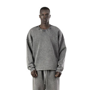 Vêtements d'hiver OEM/ODM, sweat-shirts pour homme, logo personnalisé, sweat-shirts vintage délavés à l'acide, basiques, impression, broderie personnalisée - Product Image 3