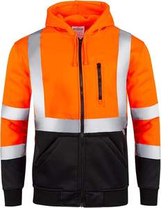 2025 haute visibilité réfléchissant sécurité vêtements de travail sweat à capuche de sécurité pour hommes travail de nuit uniforme de sécurité - Product Image 3