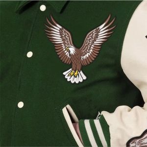 Veste universitaire d'hiver pour hommes de baseball universitaire, de haute qualité, vintage, patchwork en toile, col montant, longueur régulière, écologique - Product Image 2