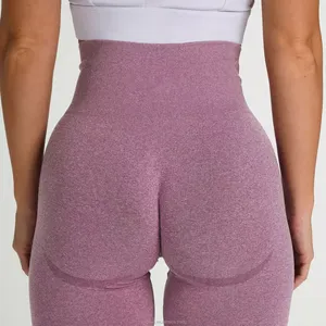 Wholesale Mid Waist Knitted Leggings Sets Women Comfortable <b>High</b> Elastic Breathable Gym Set Sports Bra Yoga Pants Sexy Workout - Product Image 4