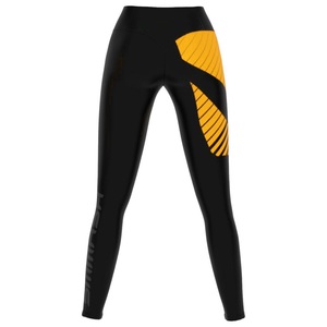 Leggings de yoga taille haute longueur intégrale avec imprimé géométrique rouge et noir en Spandex et Polyester, extensibles dans les quatre sens - Product Image 6