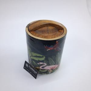 Tradebyd Pot à fruits secs en bois imprimé en émail hermétique élégant avec poignée incurvée - Product Image 6