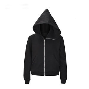 Sweats à capuche zippés 100% coton de haute qualité pour hommes Vente en gros de sweats à capuche zippés surdimensionnés brodés avec logo noir personnalisé - Product Image 1