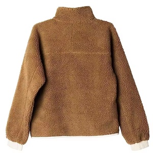 Diseño personalizado Color sólido Stand Collar Sherpa Chaqueta de lana Cremallera Popular Ligero Ropa de calle Acolchado Impreso Chaqueta de mujer - Product Image 2