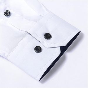 เสื้อเชิ้ตแขนยาวสีขาวสำหรับผู้ชาย, เสื้อเชิ้ตทางการลำลองลำลองลำลองสำหรับเข้าสังคมของผู้ชาย - Product Image 1