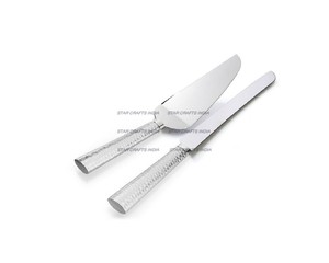 Shiny <b>Cake</b> <b>Server</b> and <b>Cake</b> Knife Set Designer Handle and Plated Finishing Home Decor Hotel and Wedding Decor Metal <b>Cake</b> Set - Product Image 1