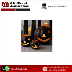 BOUGIE DE LUXE JACK O LAMPE DÉCOR DE FÊTE LANTERNE CITROUILLE GALVANISÉE LANTERNE HALLOWEEN AVEC POIGNÉE EN MÉTAL - Product Image 6