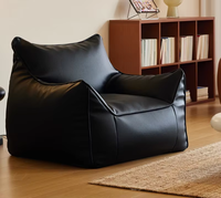 Fauteuil lounge individuel en cuir PU de style nordique, design moderne pour hôtel, villa, salon compact, chambre, balcon