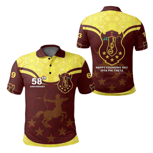 Camiseta Polo Premium para Hombre Iota Phi Theta 1963, Fraternidad Griega, Bordado Ivy League - Product Image 3