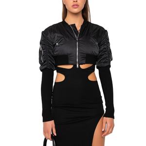 2025 nueva chaqueta Bomber personalizada para mujer, chaquetas informales universitarias con cremallera de manga larga, cazadora de otoño, prendas de vestir exteriores con múltiples bolsillos - Product Image 1