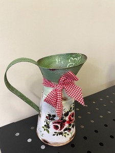 Arrosoirs peints à la main, Vase à fleurs en fer Shabby Chic pichet Vase à fleurs pour la décoration de la maison décor de cuisine de la ferme - Product Image 5