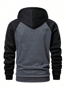 Sudadera con capucha de lana de algodón unisex térmica venta al por mayor personalizado 100% algodón 450GSM Sudadera con capucha de moda de los hombres - Product Image 4