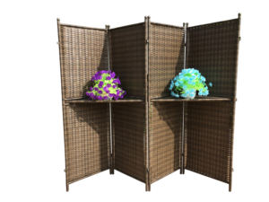 AC00032 Paravent Écrans en rotin tissé à la main pliants noirs modernes tout temps Diviseur mural pour salon Mobilier d'extérieur - Product Image 4