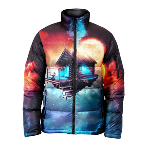 Chaqueta Acolchada Sublimada con Cierre y Cuello Alto de Lona Recubierta para Hombre con Logotipo Personalizado, Nueva Llegada - Product Image 1