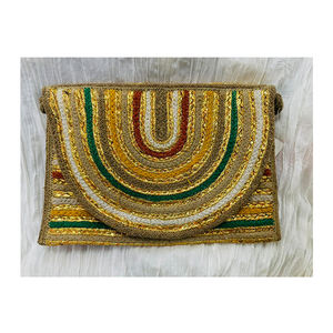 กระเป๋าคลัทช์ปอกระเจาทำด้วยมือสไตล์โบฮีเมียนซิปตัวยาวประดับด้วยลูกปัด - Product Image 4