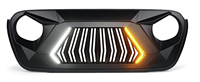 Grille de pare-chocs avant de voiture Liush ABS+AC avec éclairage LED pour Wrangler JL, kit de mise à niveau, état neuf, garantie 1 an, installation facile
