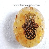 Agate jaune naturelle faite à la main pyramide Aventurine Hamsa symbole Chakra guérison Feng Shui orgone mascotte pierre semi-précieuse artisanat