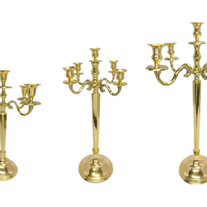 เชิงเทียนงานฝีมือสีทอง5แขนสำหรับบ้านและงานเฉลิมฉลองวันแต่งงานวันเกิดวันวาเลนไทน์และวันอีสเตอร์ - Product Image 3