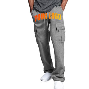 กางเกงวอร์มขายาวของผู้ชายกางเกงวอร์มขาตรงกระเป๋าขนแกะซักได้ตามต้องการ100% จากผ้าฝ้ายเฮฟวี่เวท - Product Image 1