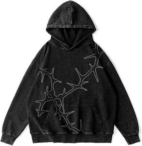 เสื้อฮู้ดซักกรดแบบสวมหัวสไตล์วินเทจผ้าคอตตอน100% ฤดูหนาวระบายอากาศได้ดีสไตล์วินเทจ - Product Image 5