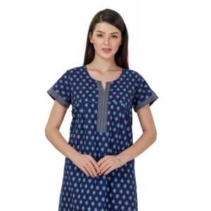 Chemise de nuit longue Evolve pour femme 100 % coton imprimé, super confortable et douce, boutonnée et taille élastique, taille XS - Product Image 4