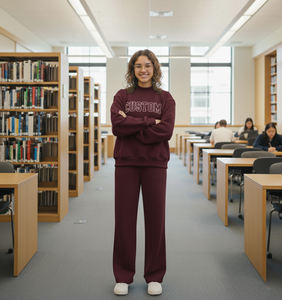 Ensemble sweat-shirt et survêtement 2 pièces pour femme, 100% coton, uni, style streetwear, automne-hiver, vintage, haute qualité - Product Image 1