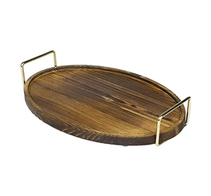 Vajilla de decoración de mesa, bandejas de madera para servir comida, bandeja de madera de forma redonda de tendencia superior para fiesta de boda - Product Image 3