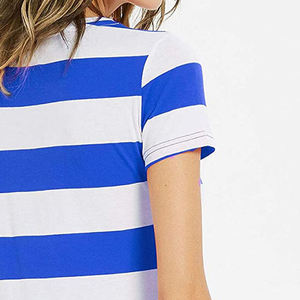 Camisetas de Mujer con Mangas Cortas, Diseño a Rayas, Absorben la Humedad, Ligeras, Deportivas, Casuales para Verano, con Precio al por Mayor - Product Image 5