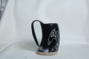 Haute qualité Royal droite conception de noël petit Viking corne à boire tasse fabriqué à la main naturel Double Base sculpté nautique - Product Image 5