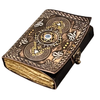 Journal Grimoire en Cuir Œil Maléfique Gothique Fait Main, Livre de Sortilèges, Journal des Ombres, Wiccan, Journal de Sorcière Vintage, Artisanat de Sorcellerie Gaufré, Fête des Mères