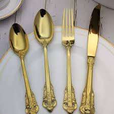 Atractivo mango 24 piezas latón Metal cubiertos cuchara tenedor cuchillos conjunto pintado acabado cubiertos juegos utensilios de cocina comedor cubiertos - Product Image 4