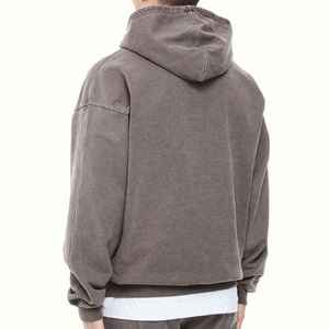 Sweat à capuche zippé intégral en molleton épais pour homme, 360 g/m², respirant, 100 % coton, streetwear - Product Image 2